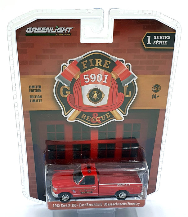 Greenlight 1/64 Scale 67010-B - 1992 Ford F-350 East Brookfield Forestry FD
