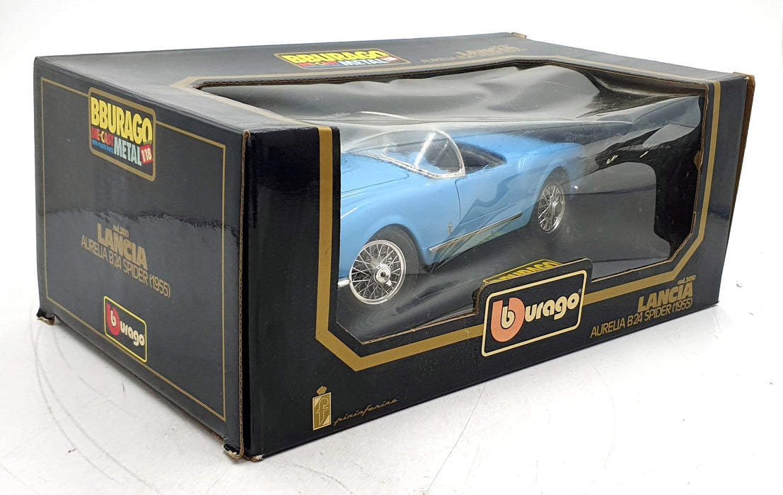 Burago 1/18 Scale Diecast 3010 - 1955 Lancia Aurelia B24 Spider - Blue