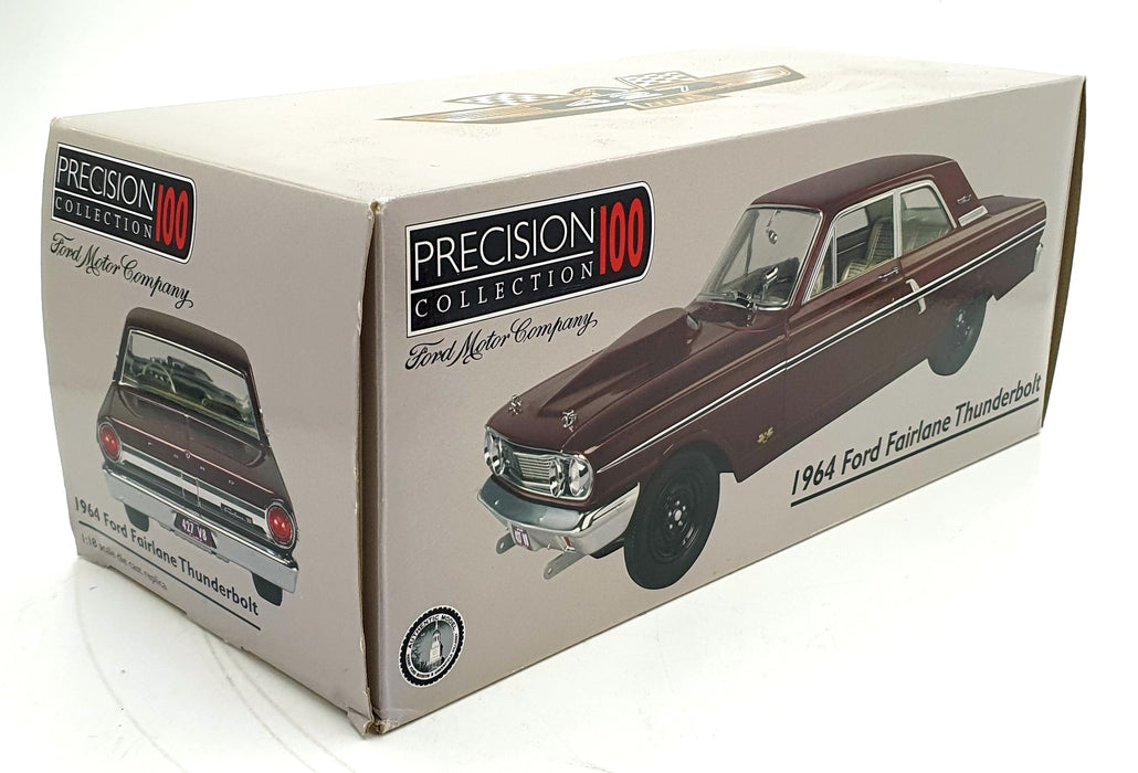 Precision 100 1/18 Scale Diecast 33057A 1964 Ford Fairlane Thunderbolt Dark Red