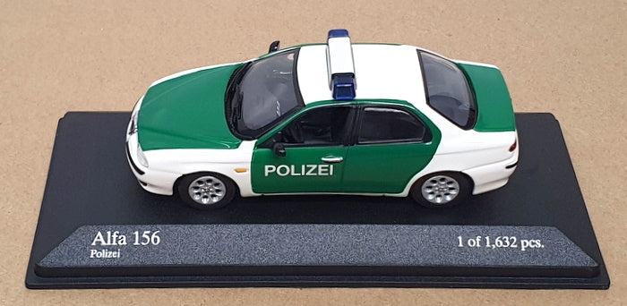 Minichamps 1/43 Scale 430 120790 - 1997 Alfa Romeo 156 Polizei - White/Green