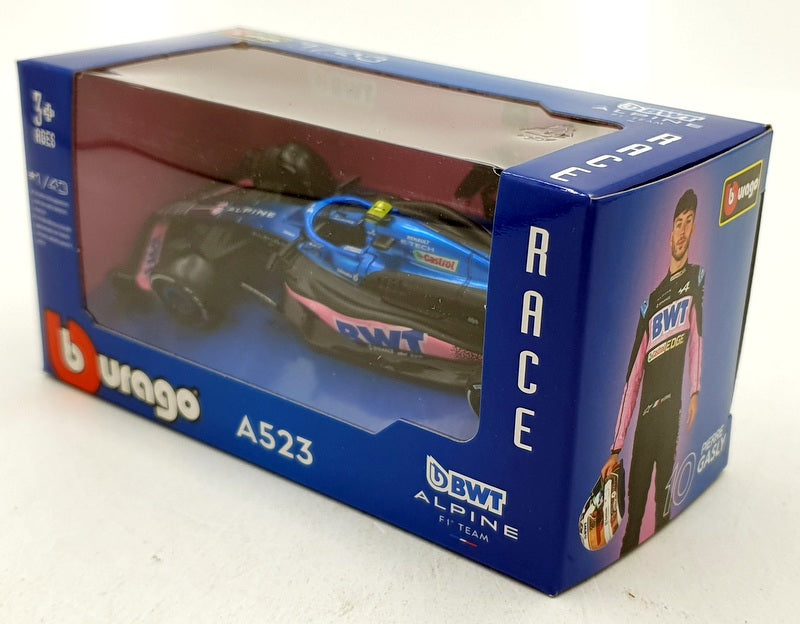Burago 1/43 Scale 18-38072 - F1 BWT Alpine A523 2023 #10 P.Gasly