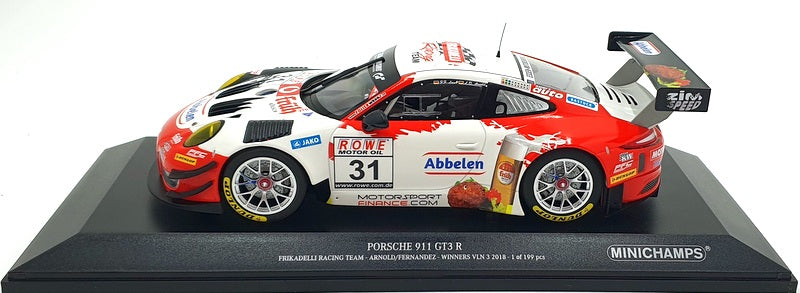 Minichamps 1/18 Scale 153 186991 Porsche 911 GT3 R #31 1st VLN 3 2018