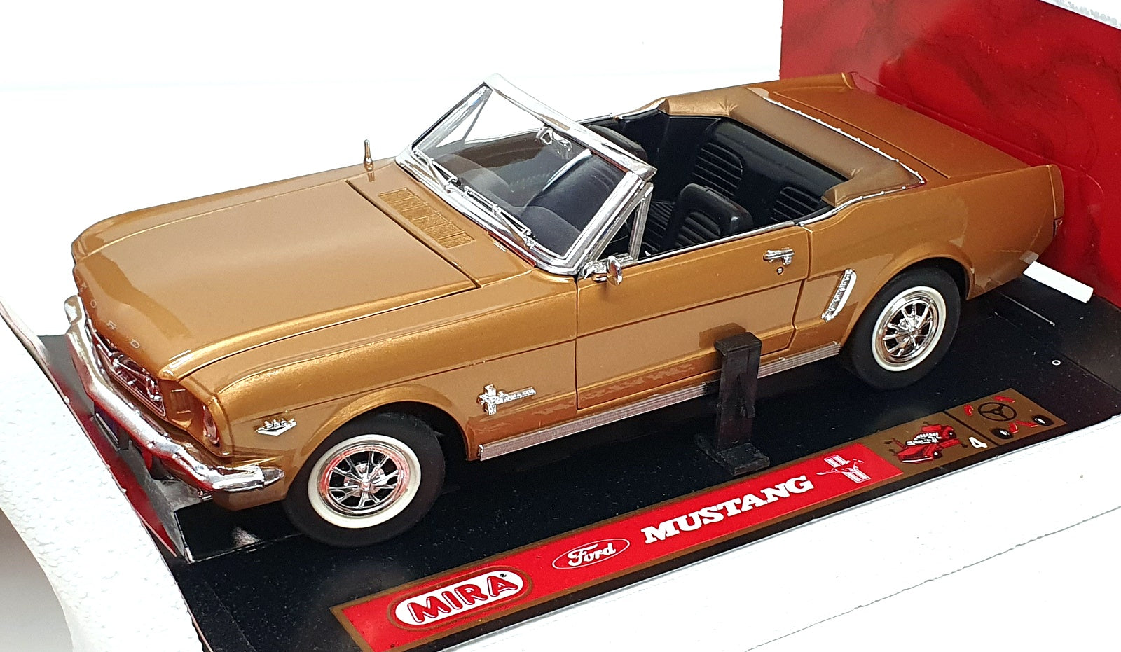 Mira 1/18 Scale 6113 - 1964½ Ford Mustang Convertible - Gold