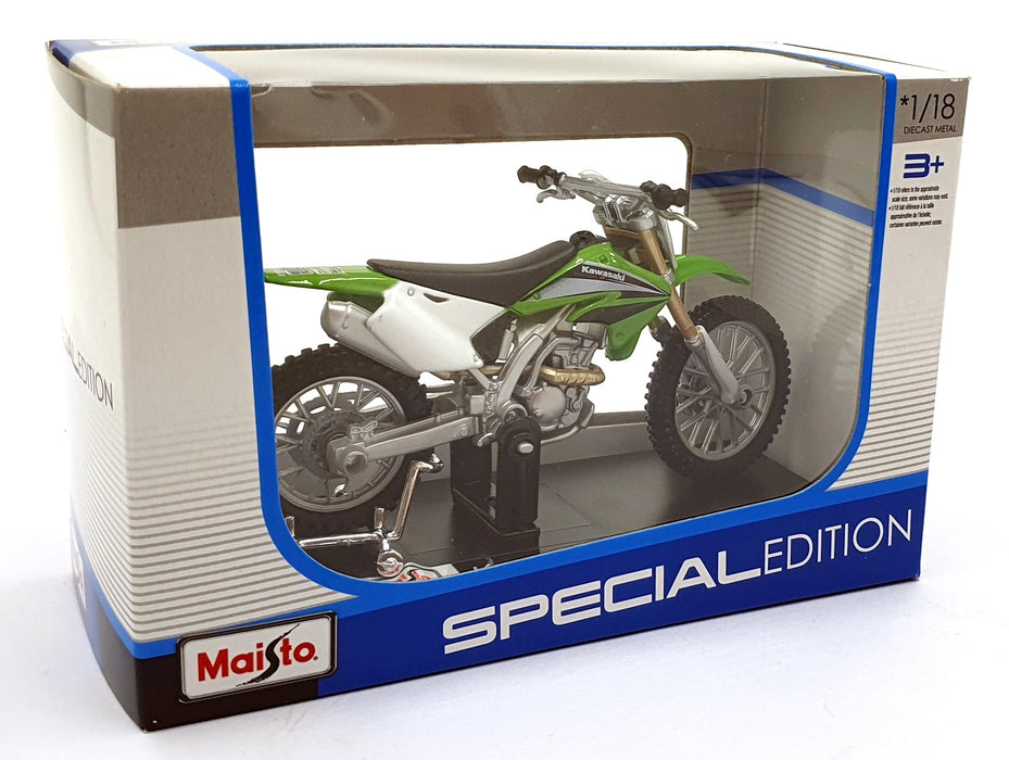Maisto 1/18 Scale 04045 - Kawasaki KX 250F Motorbike - Green/White
