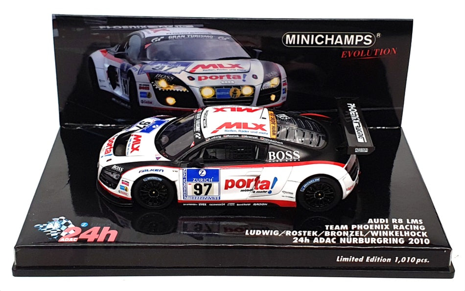 Minichamps 1/43 Scale 437 101997 - Audi R8 LMS - #97 24H ADAC Nurburgring 2010