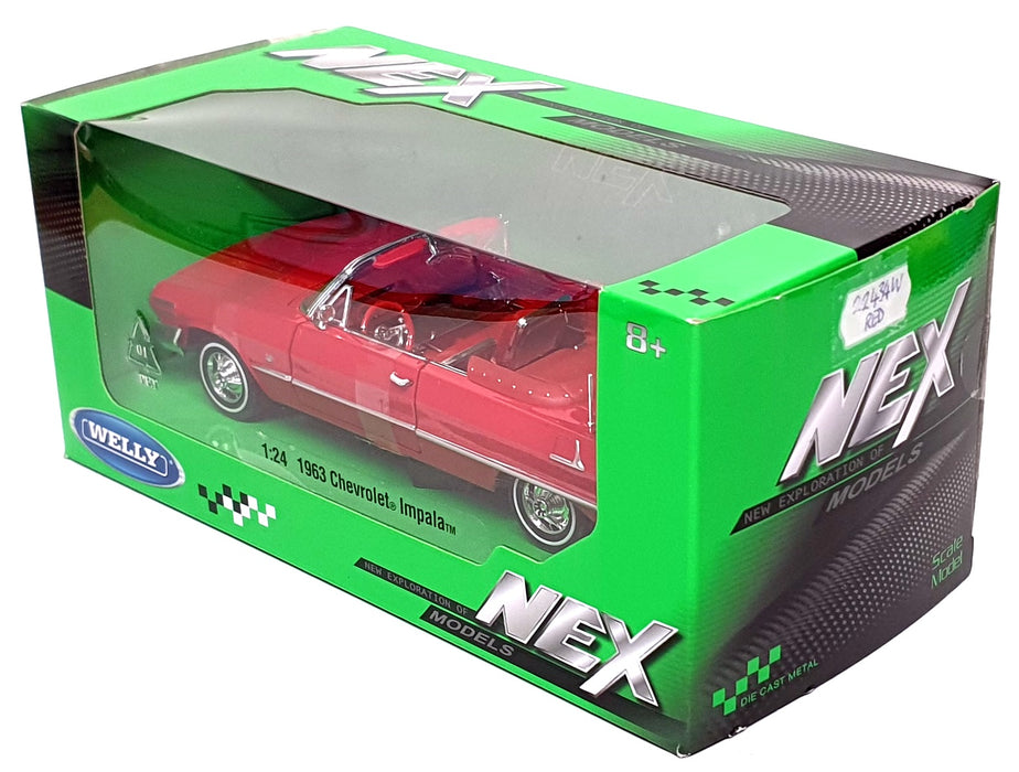 Welly 1/24 Scale Diecast 22434W - 1963 Chevrolet Impala - Red