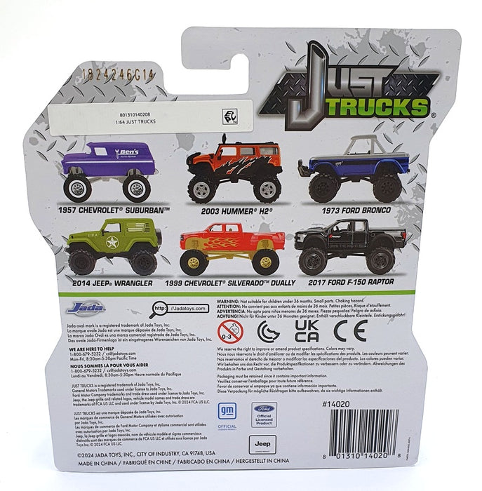 Jada Just Trucks 1/64 Scale 14020 - 1999 Chevrolet Silverado Dually - Red/Gold