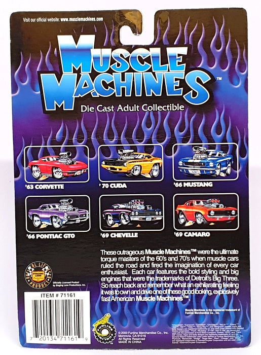 Muscle Machines 1/64 Scale 71161 01-74 - 1957 Chevrolet Chevy - Orange/White