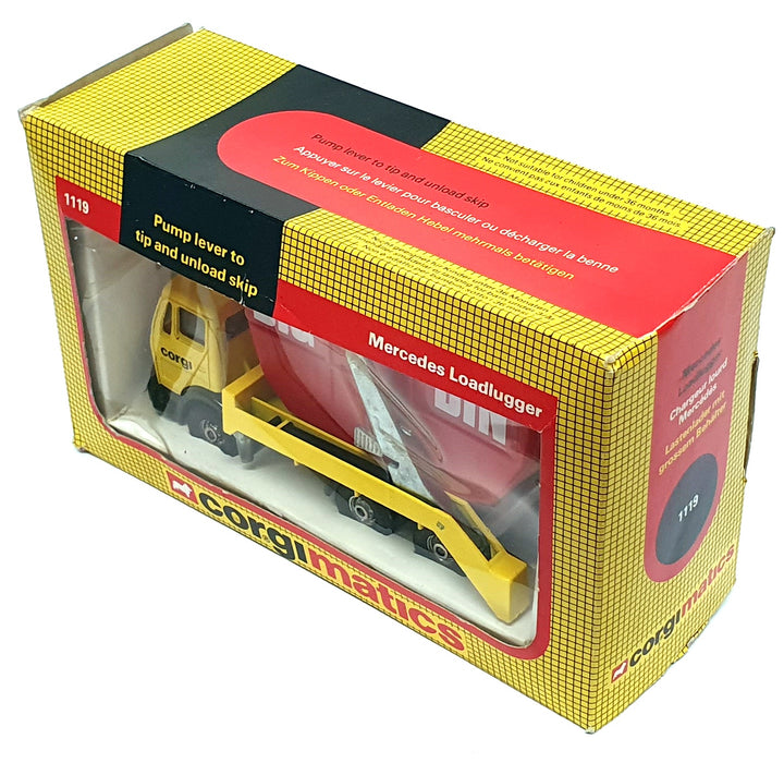 Corgi 14cm Long Original Diecast 1119 - Mercedes Loadlugger Truck - Yellow/Red