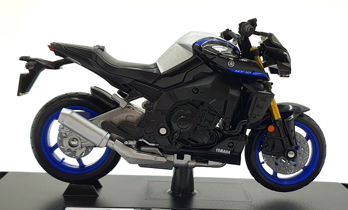Maisto 1/18 Scale 23090 - 2023 Yamaha MT-10 SP Motorbike - Black/Blue