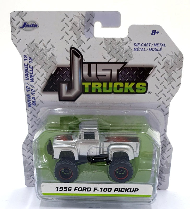 Jada Just Trucks 1/64 Scale 14020 - 1956 Ford F-100 PickUp - Silver w Flames