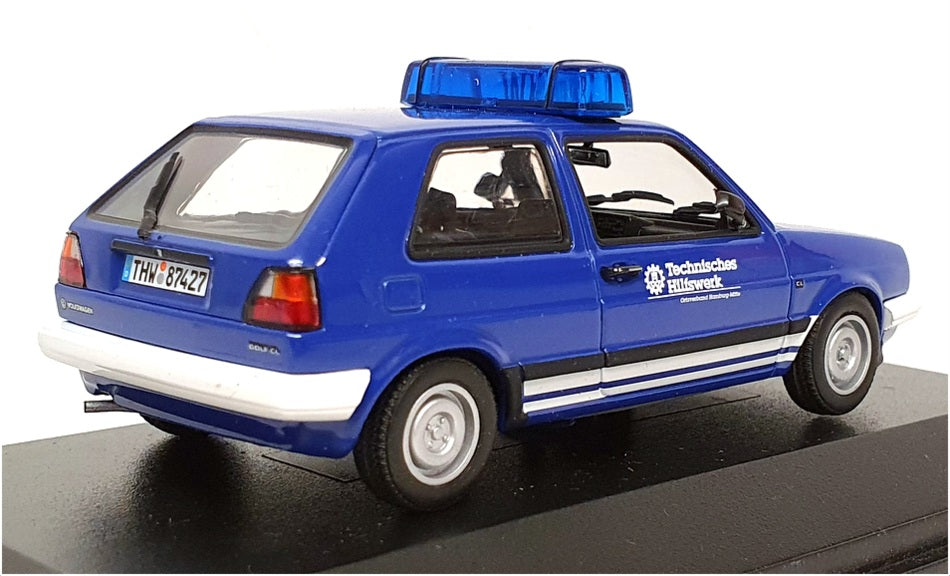 Minichamps 1/43 Scale 400 054190 - Volkswagen Golf II "THW" - Blue