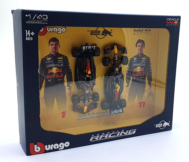Burago 1/43 Scale 18-38099 - Red Bull F1 2X RB20 #1 #11 2024 Verstappen/Perez