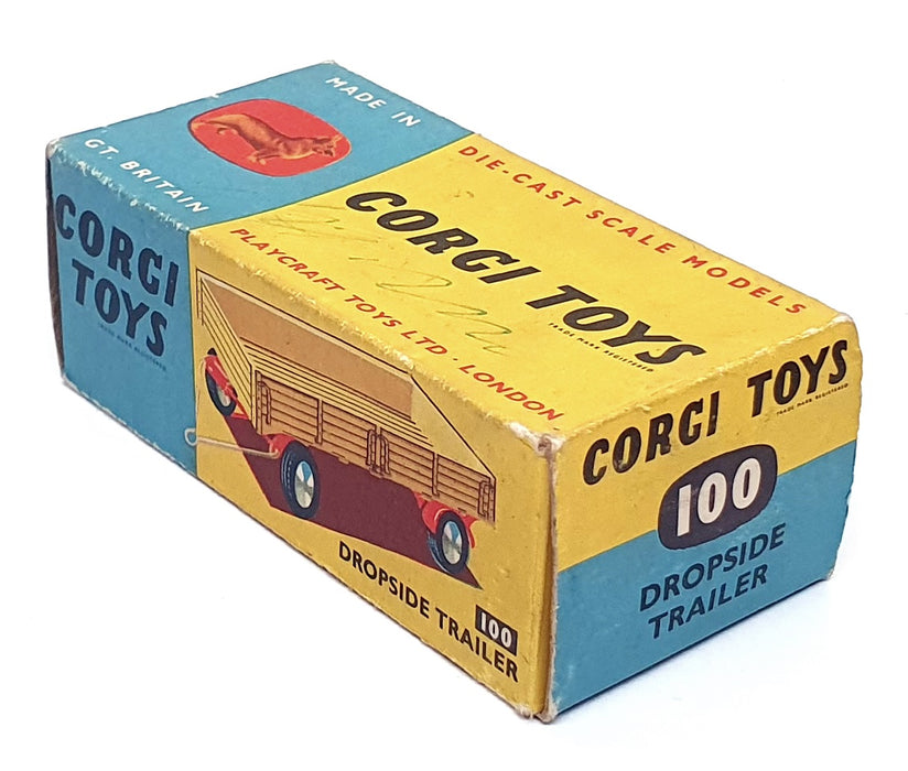 Corgi Toys Appx 9cm Long Model 100 - Dropside Trailer - Cream/Red