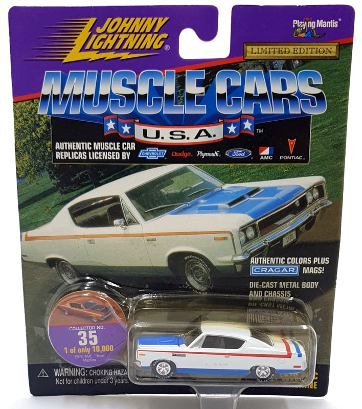 Johnny Lightning 1/64 Scale 230-04 Dragsters USA '70 AMC Rebel Machine #35 White