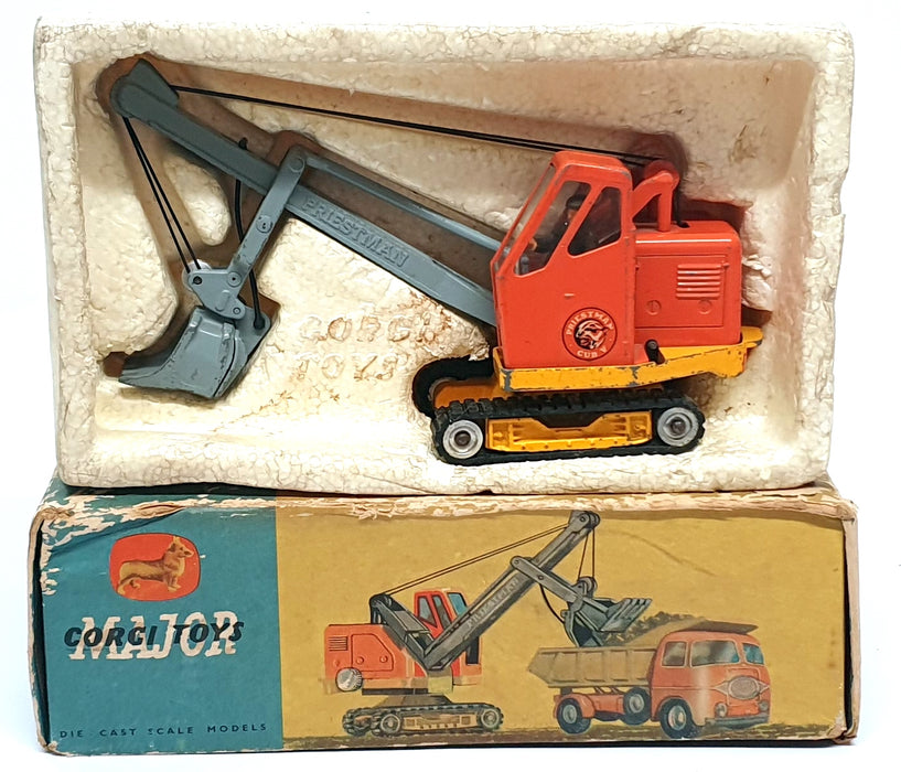 Corgi Toys Original Diecast 1128 - Priestman Luffing Shovel - Orange/Yellow