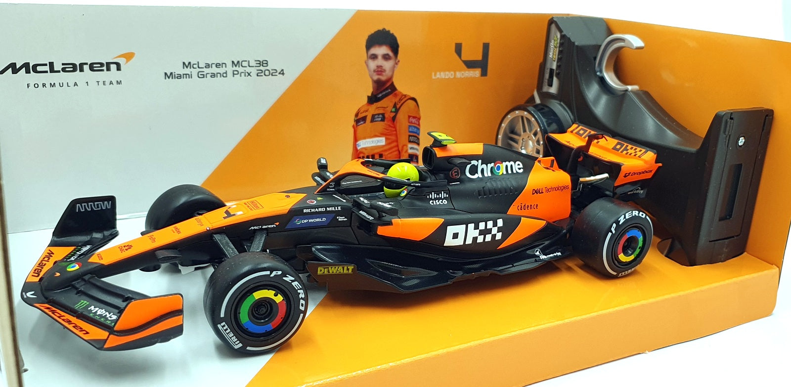 Maisto 1/24 Scale 82359 McLaren MCL38 F1 Miami GP 2024 #4 Remote Control Norris