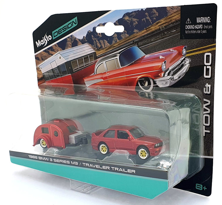 Maisto 1/64 Scale Diecast 15368 1988 BMW 3 Series M3/Traveler Trailer