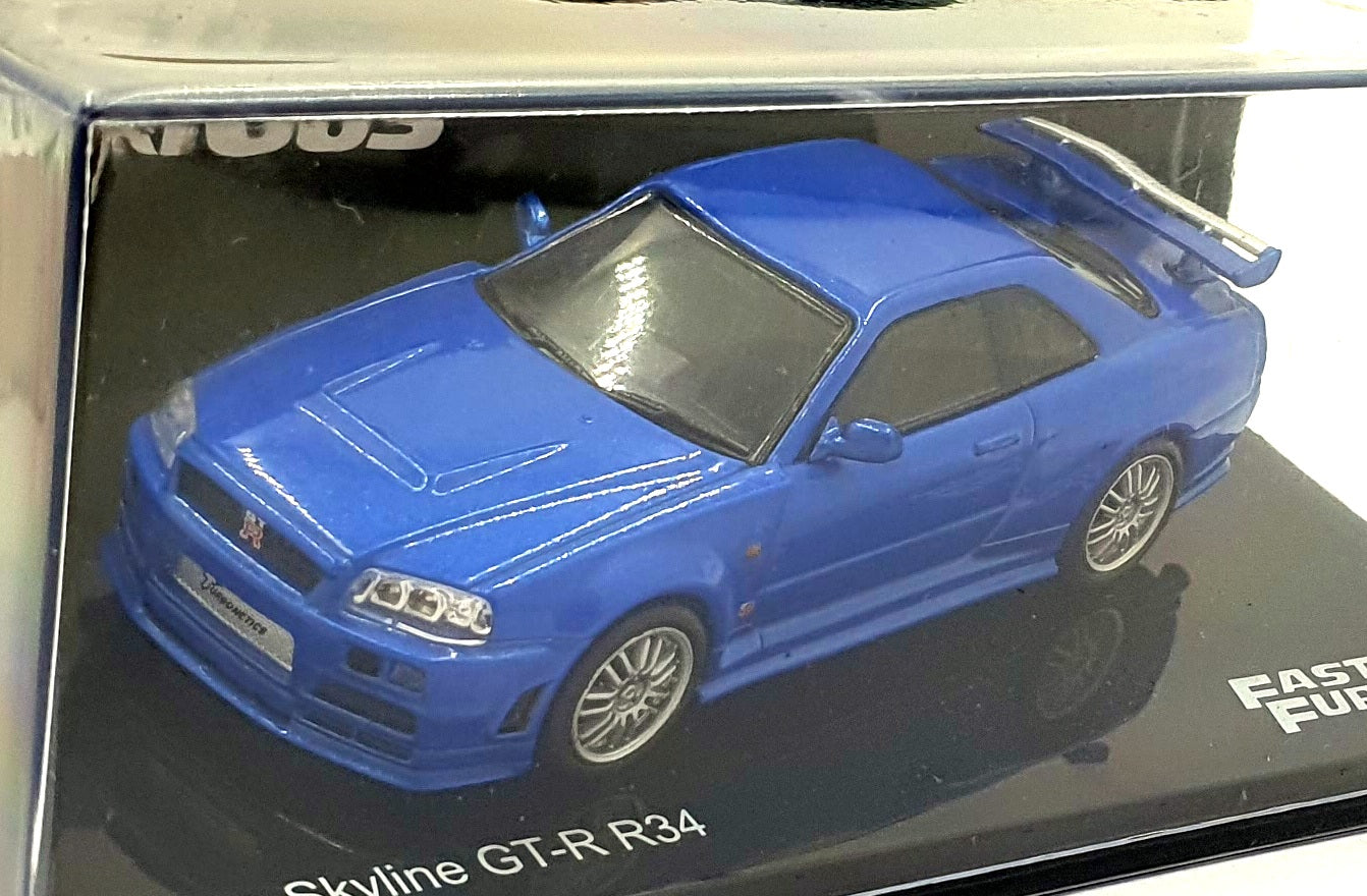 DeAgostini 1/43 Scale F220CMC014 - Fast and Furious Nissan Skyline GT-R R34 Blue
