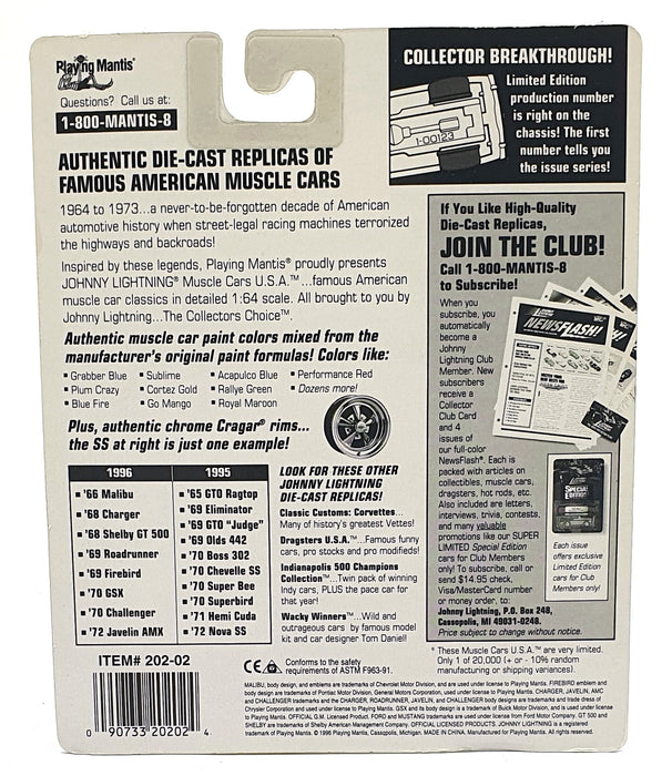 Johnny Lightning 1/64 Scale 200-02 Muscle Cars USA 1969 Plymouth Roadrunner