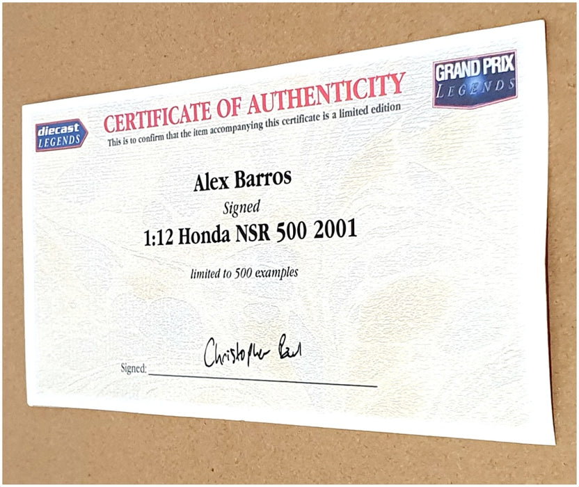 Minichamps 1/12 Scale 122 016104 - Honda NSR 500 500cc GP 2001 Barros - Signed
