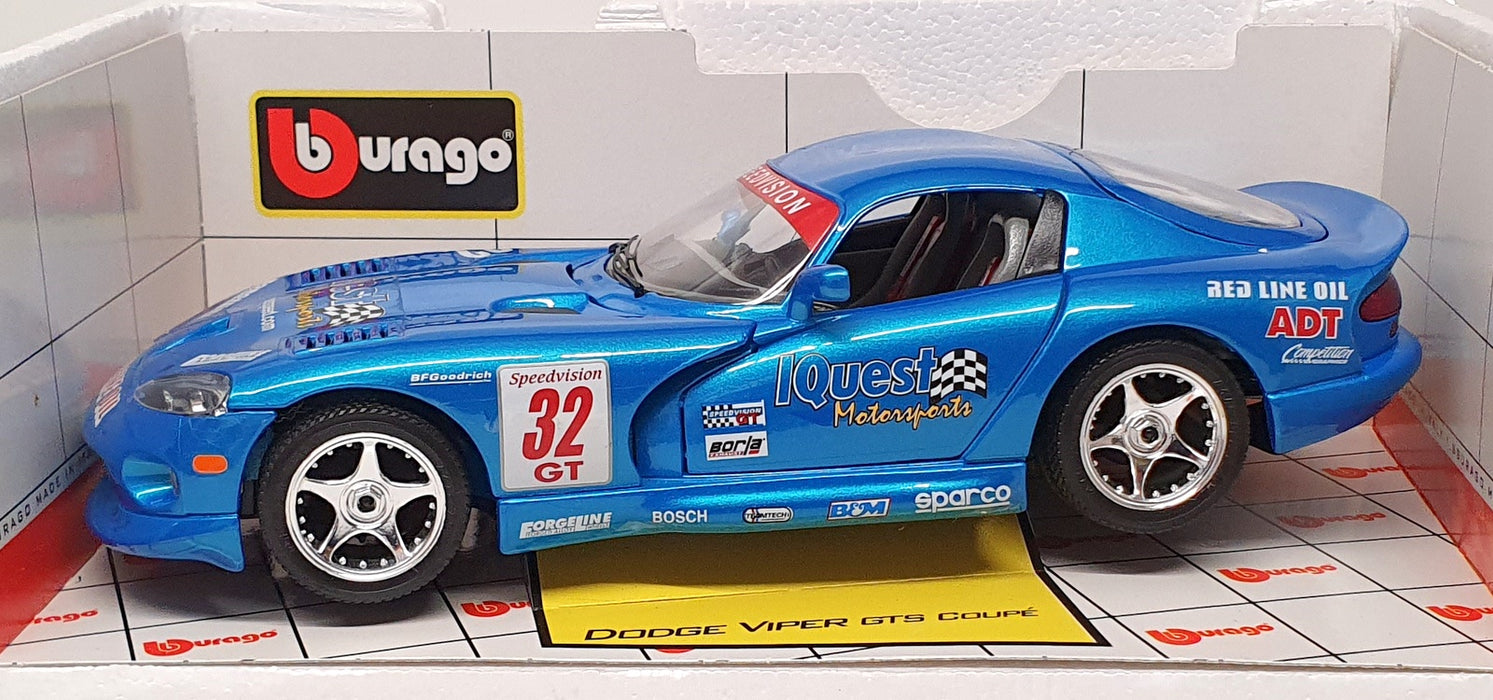 Burago 1/18 Scale 92436 - Dodge Viper GTS Coupe #32 - Met. Blue
