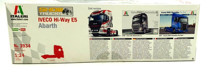 Italeri 1/24 Scale Unassembled Kit 3934 - Iveco Hi-Way E5 Abarth Truck - White