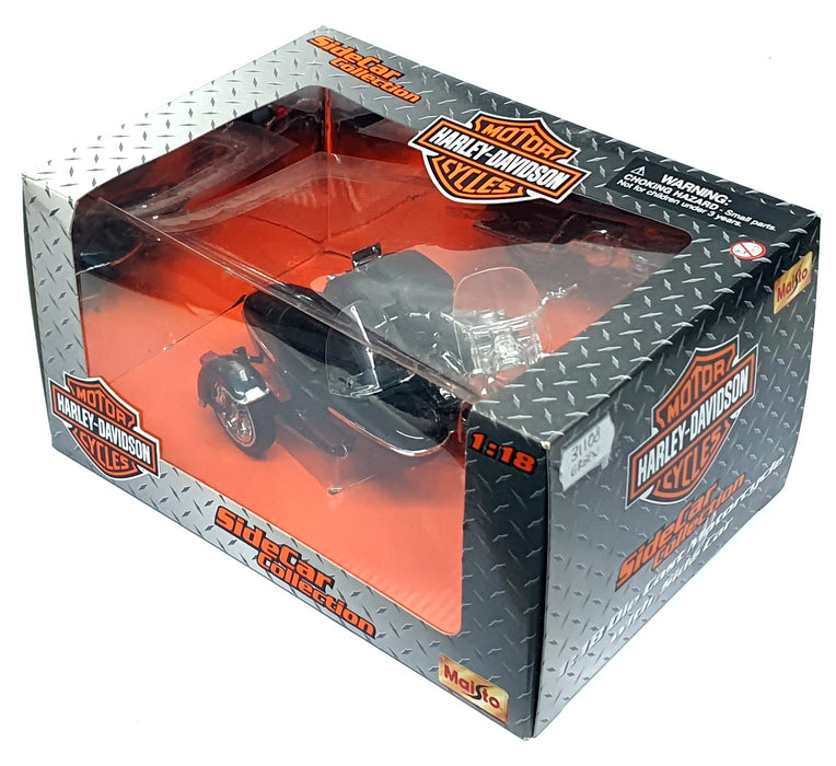Maisto 1/18 Scale 31108 - 2001 Harley Davidson FLHRCI Rd King + Side Car - Green