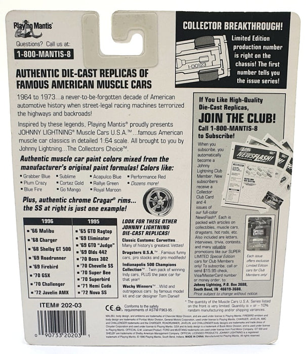 Johnny Lightning 1/64 Scale 202-03 Muscle Cars USA 1972 AMC Javelin - Red