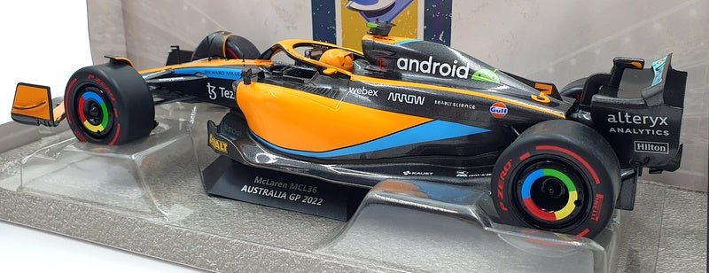 Solido 1/18 Scale Diecast S1809101 F1 McLaren MCL36 Australia 2022 Ricciardo