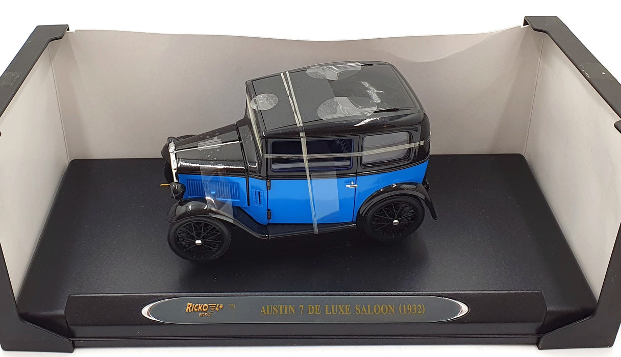 Ricko 1/18 Scale 32130 - 1932 Austin 7 De Luxe Saloon Blue/Black