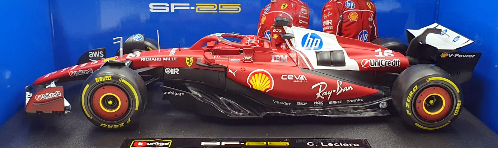 Burago 1/18 Scale Diecast 18-16816 - Ferrari SF-25 C.Leclerc #16 F1