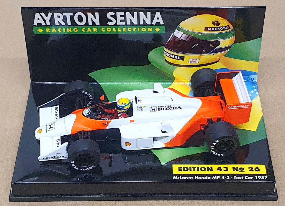 Minichamps 1/43 Scale 540 874399 - F1 McLaren Honda MP 4-3 Testcar 1987 Senna