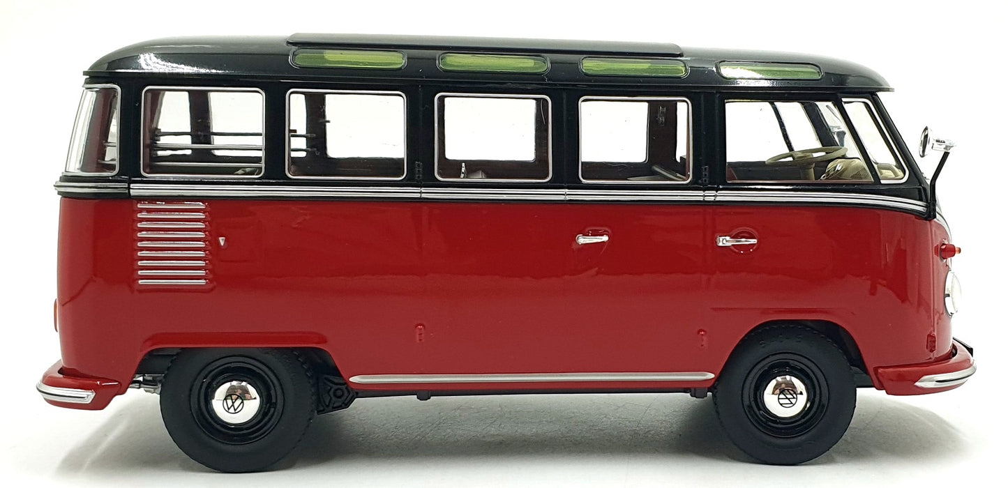 KK Scale 1/18 Scale KKDC180153 - 1962 Volkswagen T1 B Samba - Red/Black