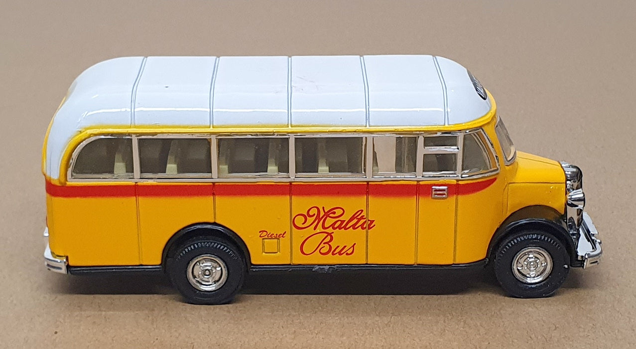 Alexsandro 14cm Long Diecast 80750 - Bedford OB Coach Malta - Yellow/White