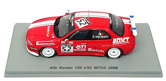 Spark 1/43 Scale S0489 - Alfa Romeo 156 #52 WTCC 2006 E. Marchetti - Red