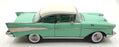 Ertl 1/18 Scale Diecast DC291025A - 1957 Chevrolet Bel Air - Green/White