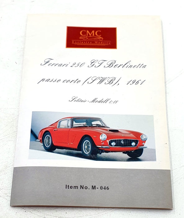 CMC 1/18 Scale Diecast DC17125R - Ferrari 250GT Berlinetta SWB 1961 - Red