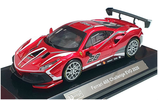 Burago 1/43 Scale 18-36309 - 2020 Ferrari 488 Challenge EVO #28 - Red