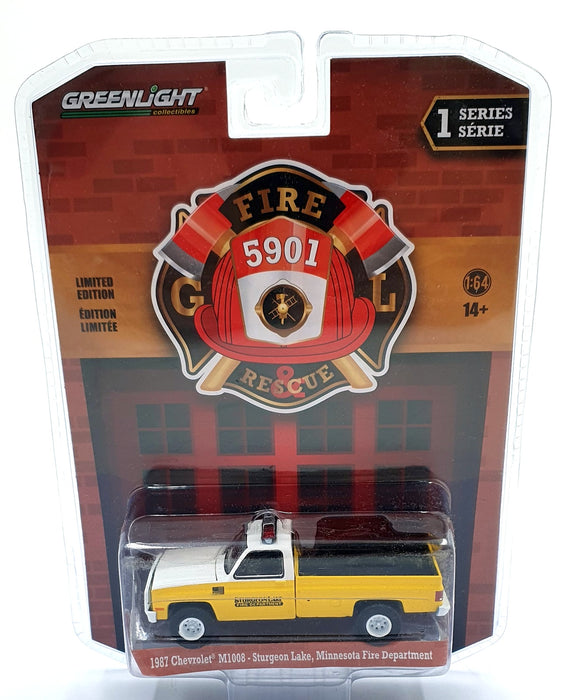 Greenlight 1/64 Scale 67010-C 1987 Chevrolet M1008 Fire Department Car