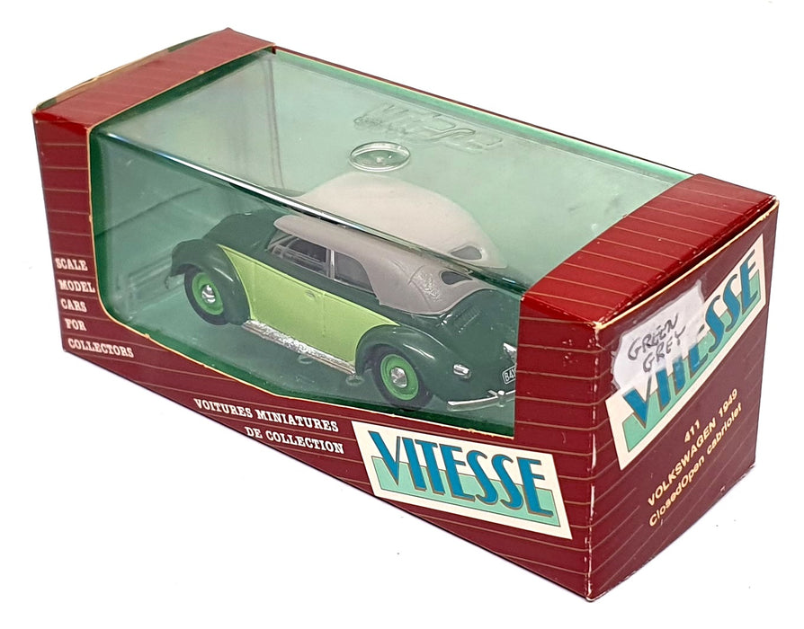 Vitesse 1/43 Scale 411 - 1949 Volkswagen Closed Cabriolet - Green/Grey