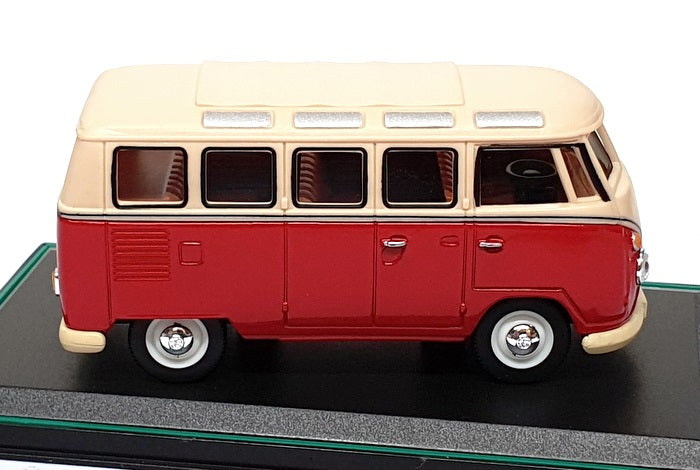 Cararama 1/43 Scale CARA27 - Volkswagen VW Samba Bus - Beige/Red