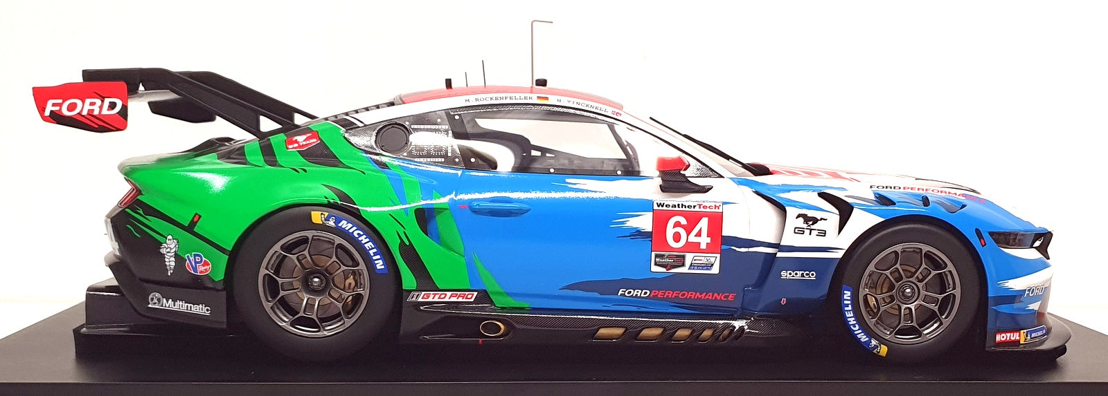 Top Speed 1/18 Scale Resin TS0602 - Ford Mustang GT3 #64 IMSA Laguna Seca 2024