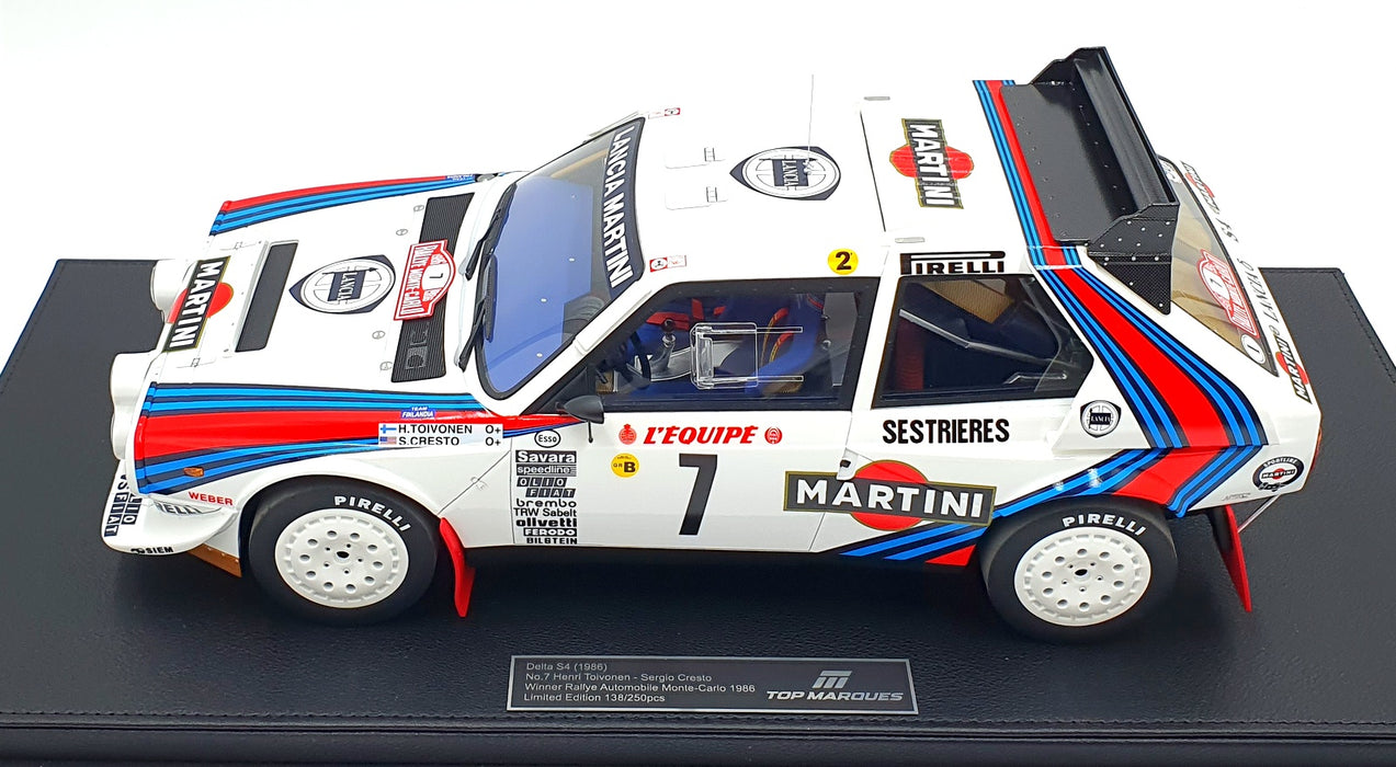 Top Marques 1/12 Scale TMR1260A Lancia Delta S4 1986 #7 Monte Carlo Toivonen