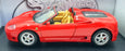 Hot Wheels 1/18 Scale 57310 - Ferrari 360 Spider - Red With Cream Seats