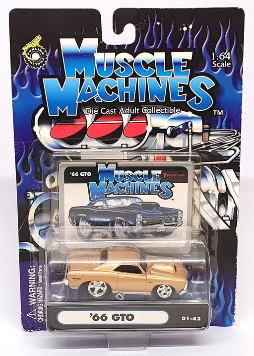 Muscle Machines 1/64 Scale 71151 01-42 - 1966 Pontiac GTO - Gold