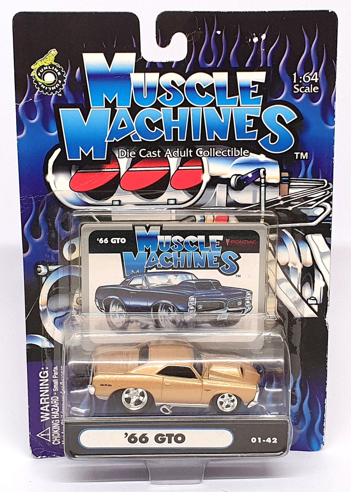 Muscle Machines 1/64 Scale 71151 01-42 - 1966 Pontiac GTO - Gold