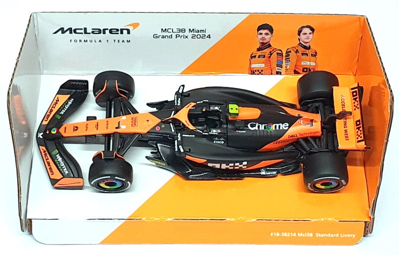 Burago 1/43 Scale 18-38177N - F1 McLaren MCL38 Miami GP 2024 #4 Norris