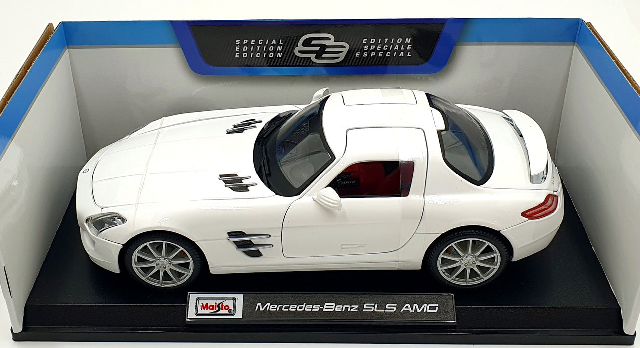 Maisto 1/18 Scale Diecast - 46629 Mercedes Benz SLS AMG White