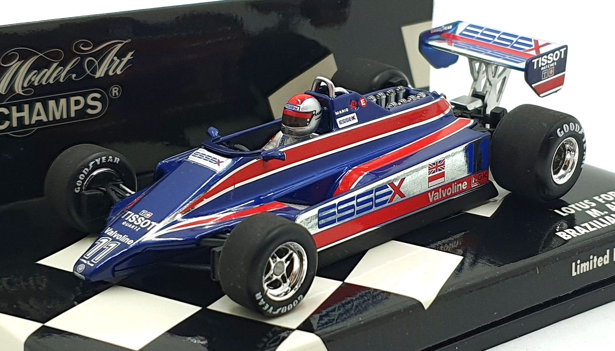 Minichamps 1/43 Scale 400 800011 F1 Lotus Ford 81 #11 Brazilian GP 1980 Andretti